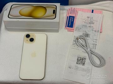Apple Iphone 15 128 Gb Giallo completo + Scontrino