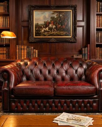 DIVANO CHESTERFIELD CLUB DUE POSTI IN PELLE 