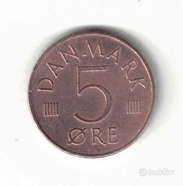 Moneta, Danimarca, 5 Ore, Margherita II, del 1975