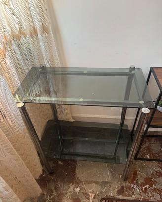 Carrello porta tv in vetro