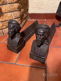 COPPIA DI ALARI ANTICHI IN GHISA-PRIMI '900