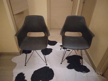 2 poltroncine e tappeto in vera pelle (nuovi) 