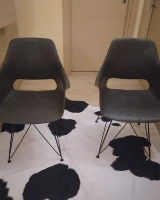 2 poltroncine e tappeto in vera pelle (nuovi) 