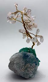 Alberello Fortuna Fluorite Quarzo Rosa