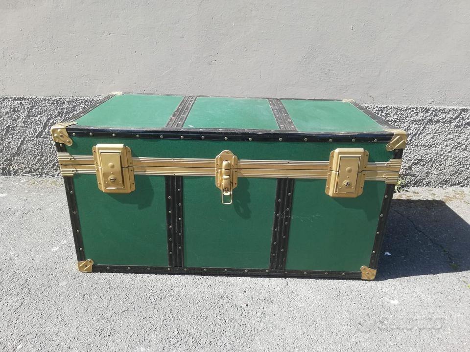 Baule vintage verde con dettagli dorati - Arredamento e Casalinghi In  vendita a Foggia