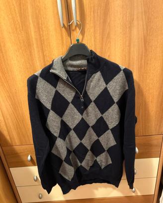 Maglione con mezza zip uomo