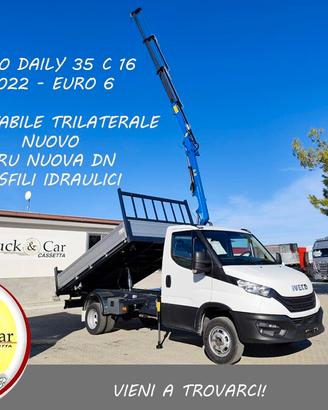 IVECO DAILY 35C16-2022-TRILATERALE NUOVO+GRU NUOVA