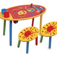 Set Tavolo e sgabelli in legno per bambini