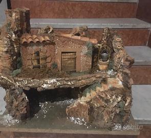 presepe in corteccia e sughero
