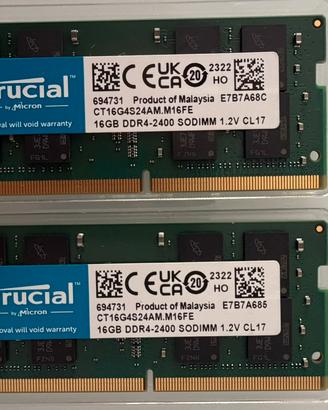 RAM Crucial 32GB Kit (2x16GB) DDR4-2400 SODIMM