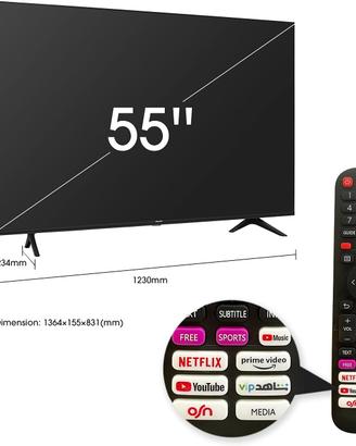 Hisense 55 Pollici TV UHD Smart HDR