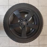 4 Cerchi in lega neri da 17" con gomma Uniroyal