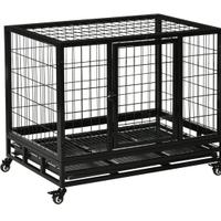 Gabbia Box per cani con rotelle 92x62x75