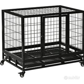 Gabbia Box per cani con rotelle 92x62x75