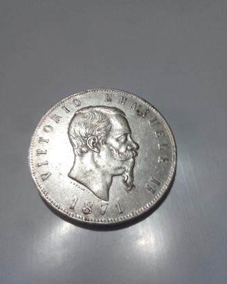 Vittorio Emanuele 5 lire 1871 R