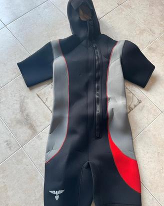 muta sub con cappuccio neoprene foderato 5mm 