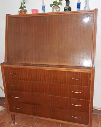 Scrittoio vintage con 4 cassrtti