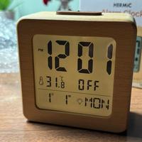 Sveglia Digitale da Comodino Vero Legno