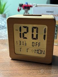 Sveglia Digitale da Comodino Vero Legno