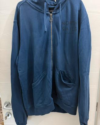 Felpa con cappuccio e full zip north sails tg2xl