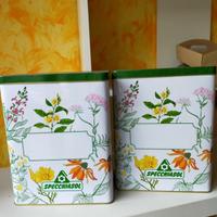 Scatole latta originali Specchiasol. coppia.