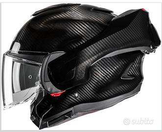 HJC, Casco Moto Modulare F100 CARBON Black, M