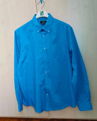 Camicia azzurra regular fit easy iron