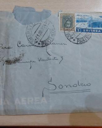 Busta Aerea ERITREA 1936 (Maggio) per SONDRIO (Ver