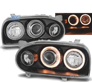 FARI VOLKSWAGEN VW GOLF 3 ANGEL EYES NERI FRECCE