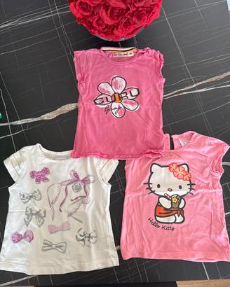 Set magliette bambina 1/2 anni rosa bianche Guru