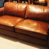 Divano 3 posti in pelle vintage modello Colonel