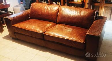 Divano 3 posti in pelle vintage modello Colonel