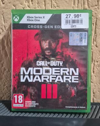 call of duty modern Warfare 3 per x box one 