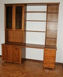 LIBRERIA IN LEGNO MASSICCIO 230*250*60 CON VETRINA
