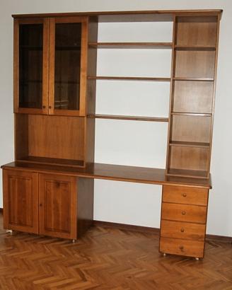 LIBRERIA IN LEGNO MASSICCIO 230*250*60 CON VETRINA