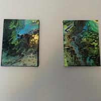 Coppia quadri acrilico su tela 