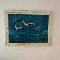 Dipinto ad olio “gabbiani” artista Roberto Manno