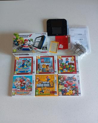 Nintendo 2DS Nero/Blu + 7 Giochi + Scatola