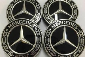 4 tappi x mercedes 75 mm classe A B C E CLA CLK M"
