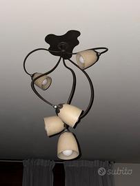 Lampadario in ferro battuto 5 luci