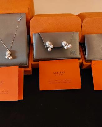 parure oro/perle/ brillanti  - Alfieri & st john