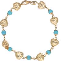 Bracciale a cuori tridimensionali oro ,18kt