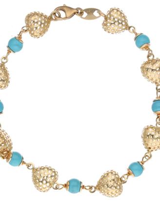 Bracciale a cuori tridimensionali oro ,18kt