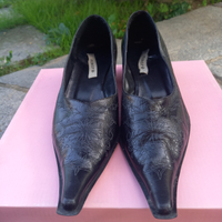 Mocassino nero in pelle con punta taglia 36