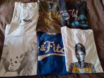 Lotto n. 6 T-shirt uomo misura M