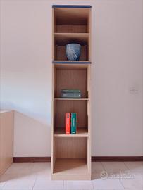 Libreria a colonna 4 ripiani marrone/blu indipende