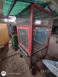 voliera con carrello