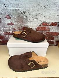Ciabatte donna sabot punta chiusa marrone 36