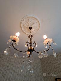 2 Lampadari Vintage Neoclassici con pendenti