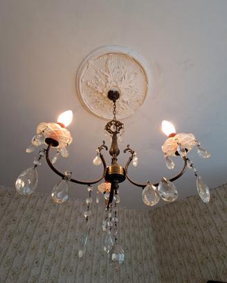 2 Lampadari Vintage Neoclassici con pendenti